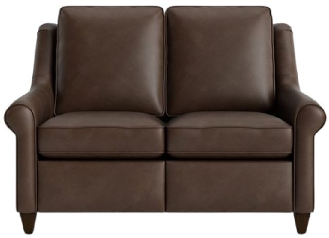 Bassett® Furniture Customizable Magnificen Leather Slope Arm Power Reclining Loveseat-1