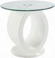 ACME Furniture Larry Glass Top End Table with White Base-0