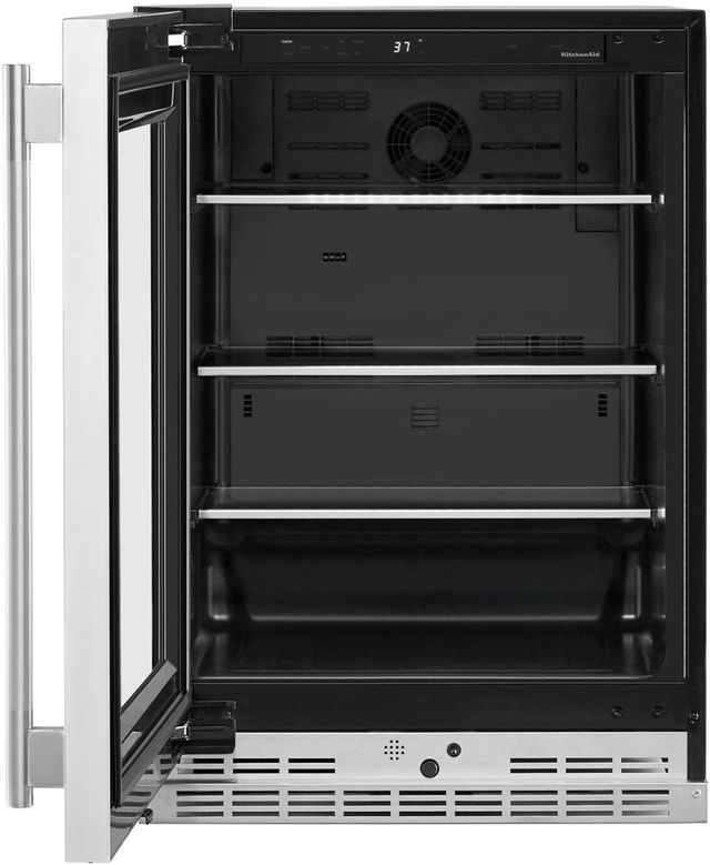 KitchenAid® 24" 5.2 Cu. Ft. PrintShield™ Stainless Finish Built-In Undercounter Beverage Center-1
