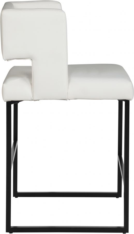 Meridian Furniture Caleb White Velvet Counter Stool-2