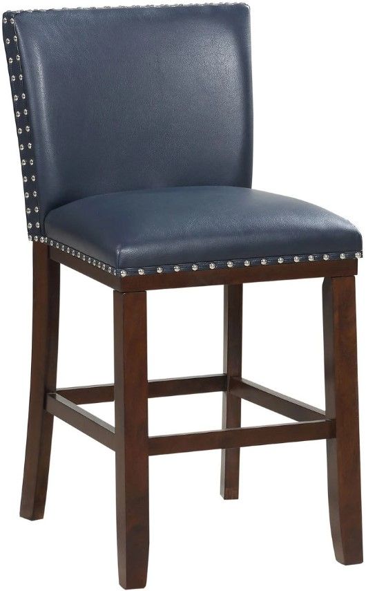Steve Silver Co. Tiffany Espresso/Navy Upholstered Counter Stool-0