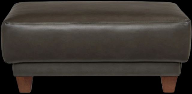 La-Z-Boy® Draper Pewter Leather Ottoman-1