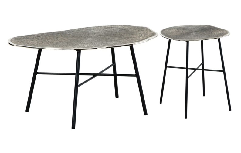 Signature Design by Ashley® Laverford 2-Piece Black/Chrome Living Room Table Set