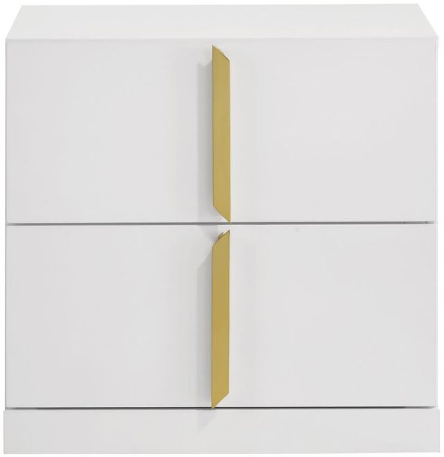 Coaster® Ines White High Gloss Bedside Table Nightstand-1