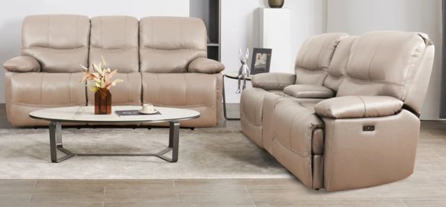 American Wholesale Furniture Colt Taupe Power Reclining Loveseat-1