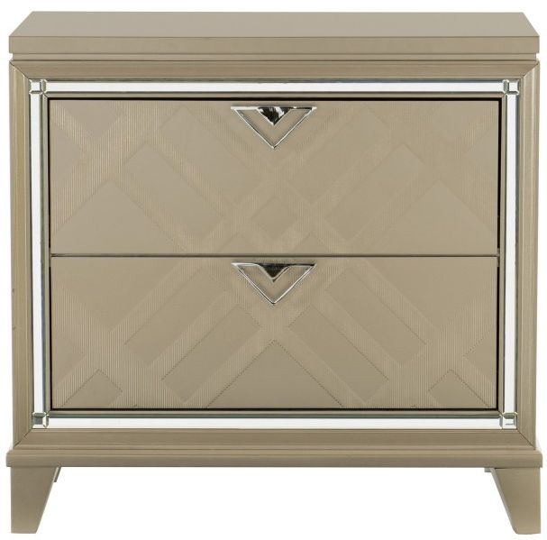 Homelegance® Bijou Champagne Metallic Nightstand-1