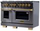 Kucht Professional KX Series 48" Titanium Stainless Steel Pro Style Dual Fuel Range with Kucht Horus Thermostat-3