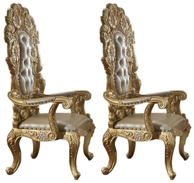 ACME Furniture Cabriole 2-Piece Gold Arm Chair Set-0