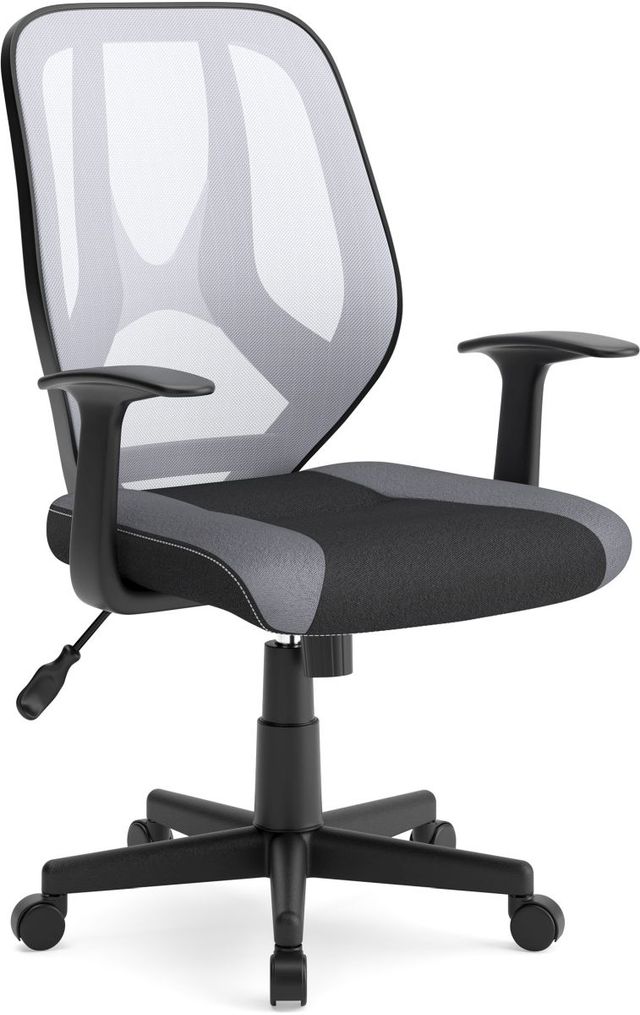 Signature Design by Ashley® Beauenali Light Gray/Black Office Desk Chair with Gray Mesh Back-0