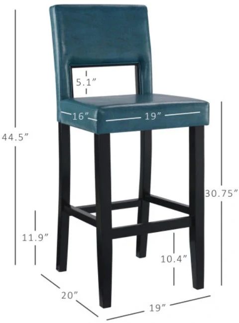 Linon Vega Blue Bar Stool-2