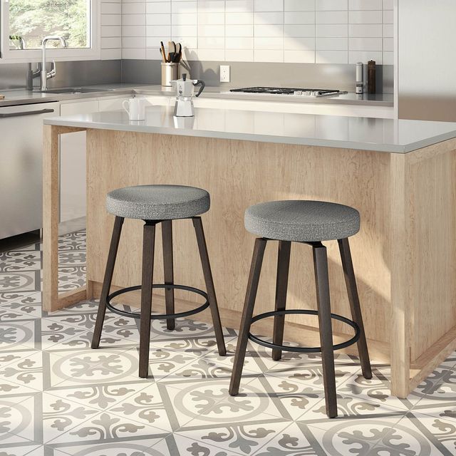 Amisco Customizable Walden Upholstered Swivel Bar Stool-1