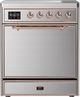 Ilve® Majestic III 30" Stainless Steel Pro Style Induction Range with Solid Door and Copper Trim-0