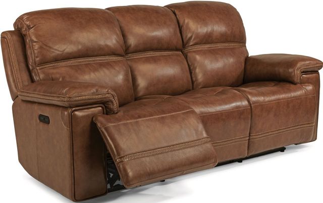 Flexsteel® Fenwick Brown Power Reclining Sofa with Power Headrests-3