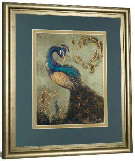 Classy Art Peacock On Sage Il by Tiffany Hakimipour Wall Art-1