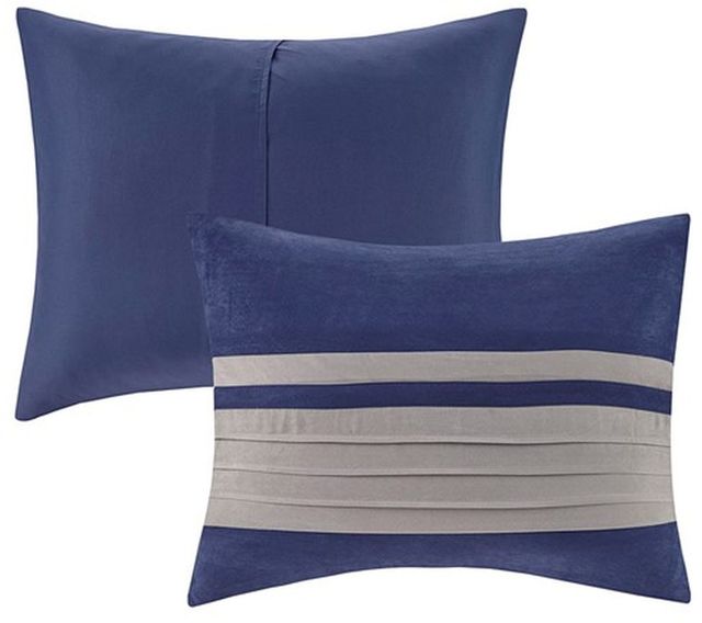 Olliix by Madison Park Blue Queen Palmer 7 Piece Comforter Set-1