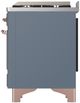 Ilve® Majestic III 40" Blue Gray Pro Style Dual Fuel Natural Gas Range with Triple Glass Door and Copper Trim-4