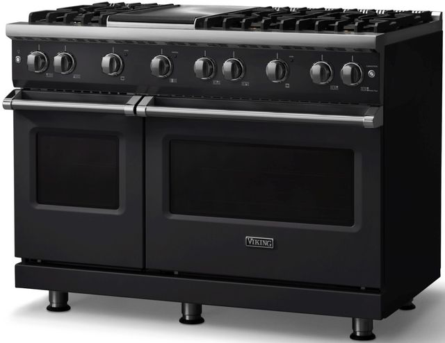 Viking® 5 Series 48" Onyx Pro Style Gas (NG) Range with Polished Chrome Trim-2