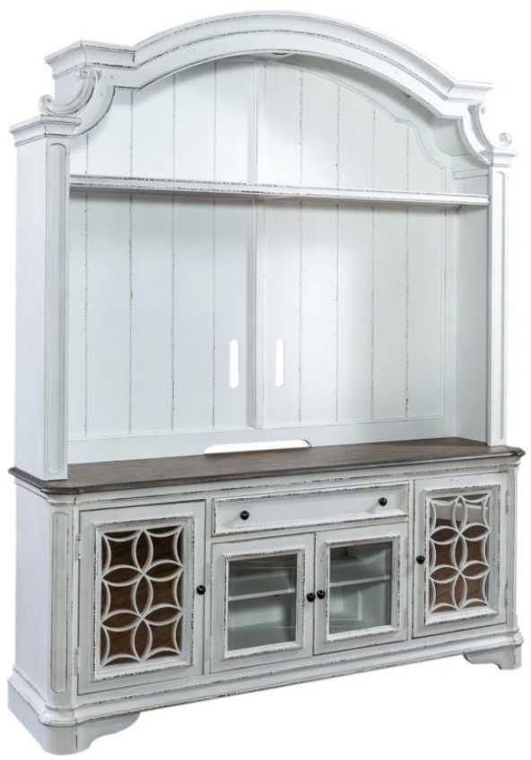 Liberty Furniture Magnolia Manor Antique White/Weathered Bark Entertainment Center-0
