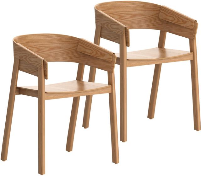 Worldwide Homefurnishings Inc. Mateo 2-Piece Natural Dining Arm Chair Set-0