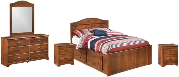 Signature Design by Ashley® Barchan 5-Piece Medium Brown Full Panel Bed Set-0