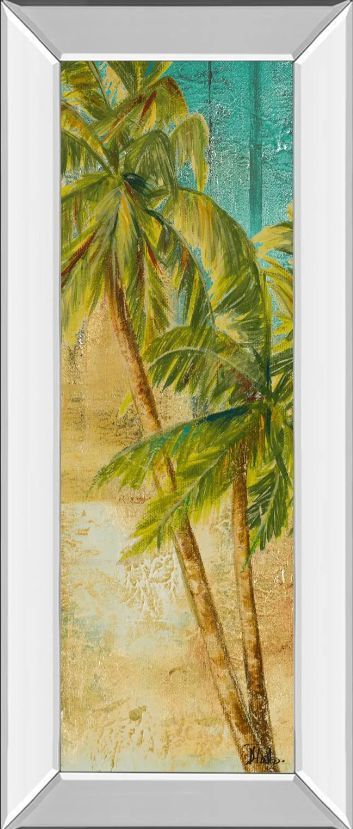 Classy Art Beach Palm Panel 1 by Patricia Pinto Mirror Framed Wall Art-0