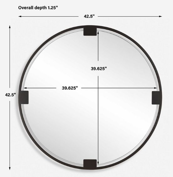 Uttermost® Cornelia Dark Bronze Round Mirror-2