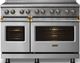 Viking® 5 Series 48" Stainless Steel Pro Style Induction Range with Brushed Brass Trim-2