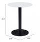 Zuo® Modern Alto Bistro White Bistro Table with Black Base-3