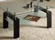 Titus Furniture 3 Piece Clear/Black Coffee Table Set-1