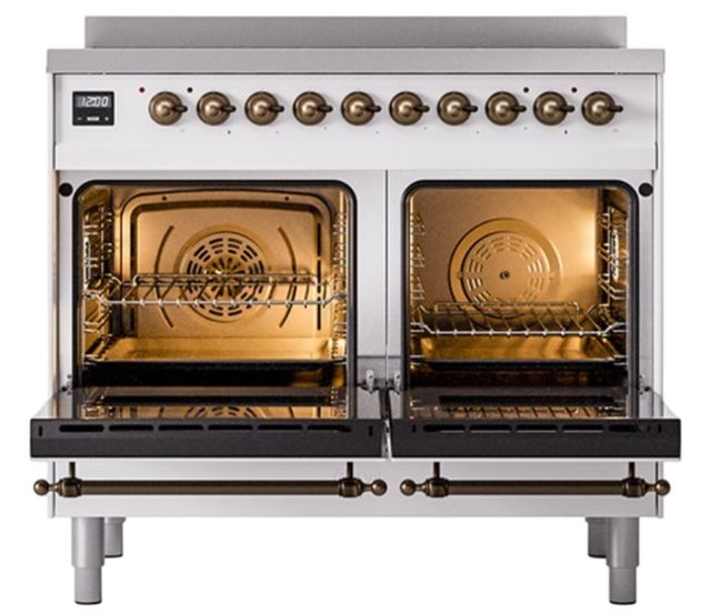 Ilve® Nostalgie II Noblesse 40'' Custom RAL Color Pro Style Induction Range with Burnished Trim-1