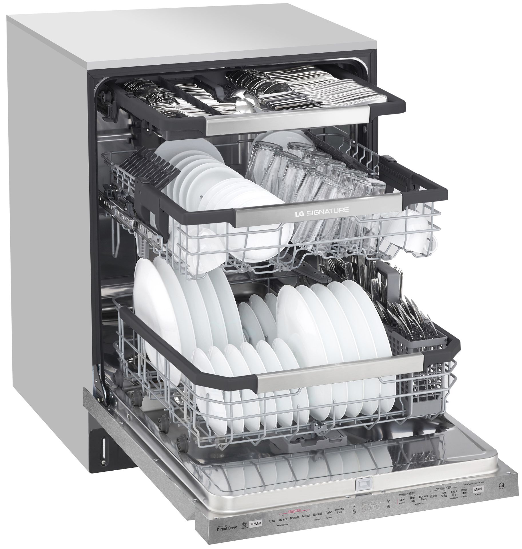 LG Signature 24" Textured Steel Built In Dishwasher - Thumbnail 5