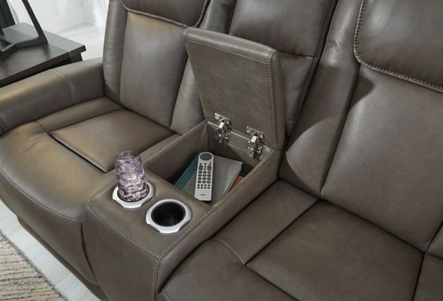 Signature Design by Ashley® Card Player Smoke Power Reclining Loveseat-4