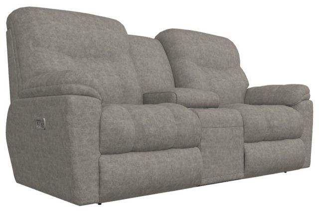 La-Z-Boy® Morrison Charcoal Power Reclining Loveseat with Console and Headrest-0