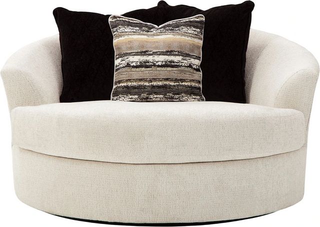 Ashley® Cambri Snow Oversized Round Swivel Chair-1