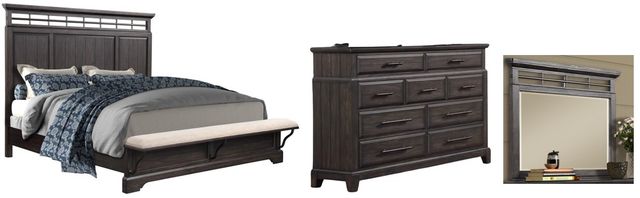 Bernards Bellamy Lane 3-Piece Dark Brown Queen Panel Bed Set-0