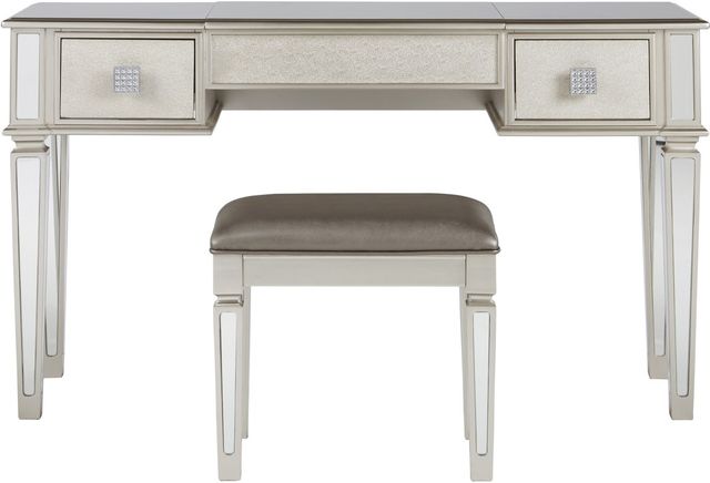 Signature Design by Ashley® Lonnix Silver Vanity and Stool-1