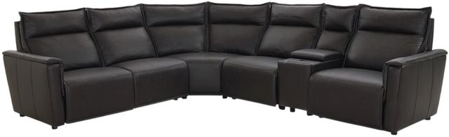Bassett® Furniture Club Level Chauncey 6-Piece Espresso Leather Power Reclining Sectional-0