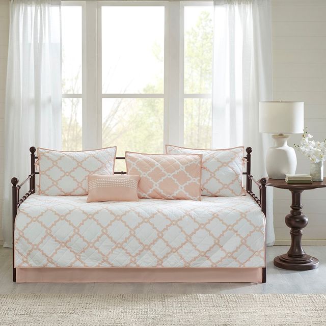 Olliix by Madison Park 6 Piece Peach Merritt Reversible Daybed Set-3