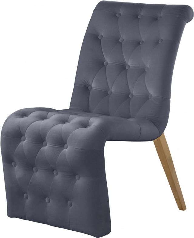 Meridian Furniture Curve Grey Velvet Dining Chair-2