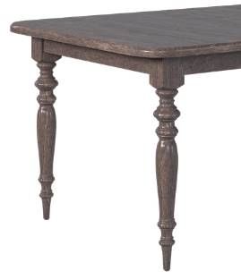 Country View Woodworking Customizable Geneva Elm Top 42" Dining Table with 2-Leaves and Brown Maple Base-1