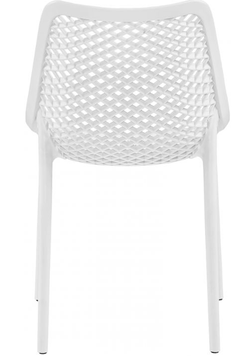 Meridian Furniture Mykonos White Plastic Outdoor Patio Dining Side Chair-3