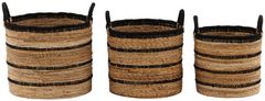Dovetail Furniture Wichita 3-Piece Black/Natural Basket Set