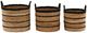 Dovetail Furniture Wichita 3-Piece Black/Natural Basket Set-0