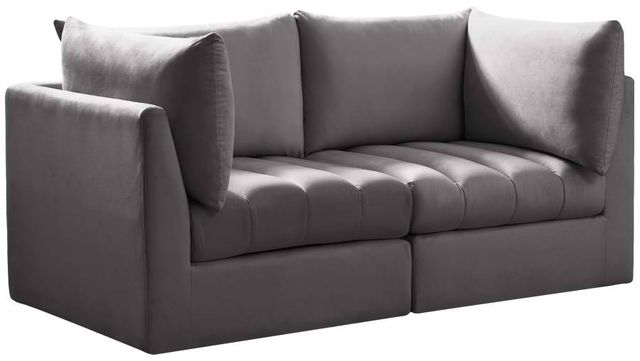 Meridian Furniture Jacob Grey 66" Modular Velvet Sofa-0