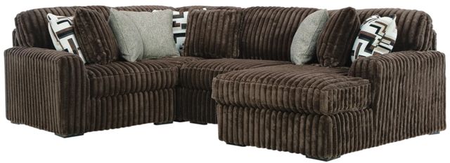 Signature Design by Ashley® Midnight-Madness 4-Piece Chocolate Right-Arm Facing Sectional and Chaise-0