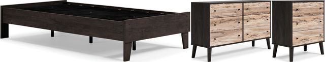 Signature Design by Ashley® Piperton 3-Piece Black Twin Platform Bed Set-0