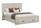 Monarch Specialties Inc. Bleached Oak Queen Panel Bed with 2 Drawers-0
