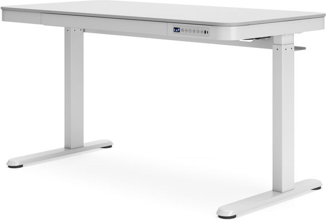Signature Design by Ashley® Lynxtyn Taupe/White 29" Adjustable Height Office Desk-2