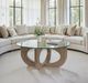 Magnussen Home® Lainey Glass Top Cocktail Table with Almond Base-0