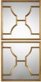 Uttermost® Misa 2-Piece Antiqued Gold Leaf Square Mirror Set-0